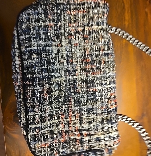 Zara Multi-Color Tweed Crossbody with Silver Chain - Picture 3 of 7